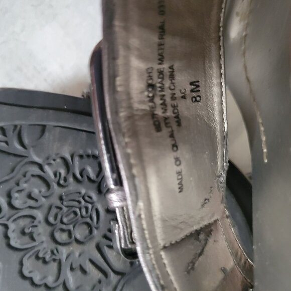 Bandolino Womens Metallic Wedge Sandals With Adjustable Buckle - Picture 6 of 6